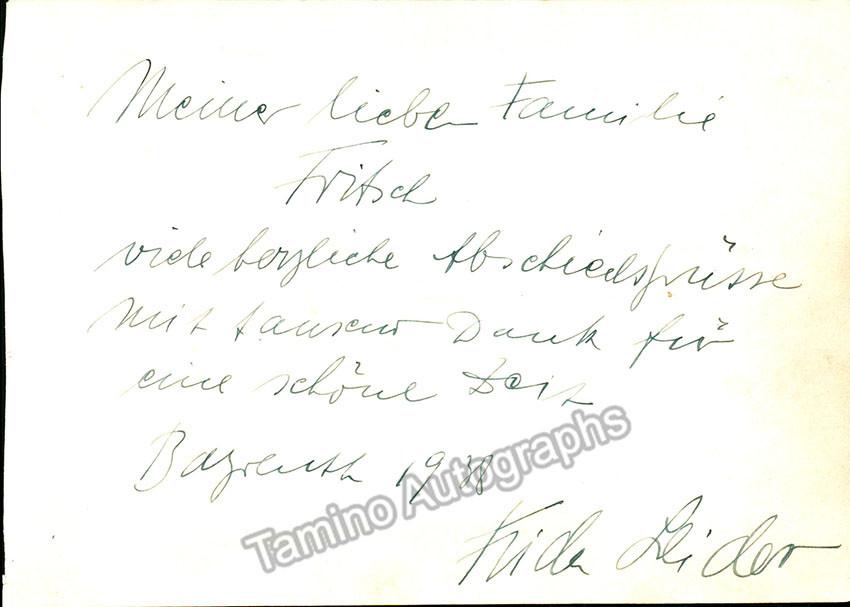 Leider, Frida - Lot of 4 Signed Album Pages - Tamino