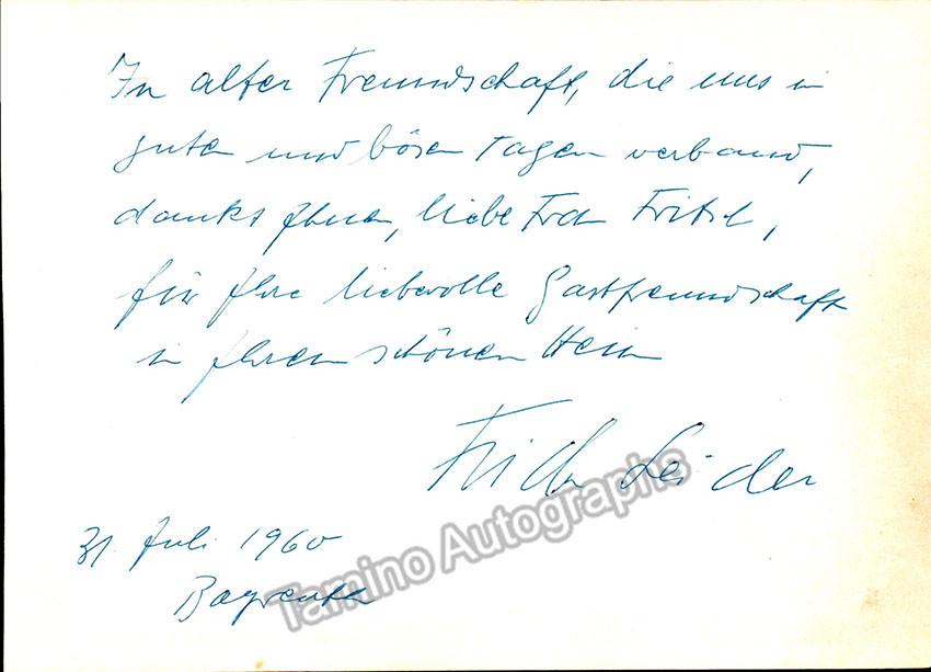 Leider, Frida - Lot of 4 Signed Album Pages - Tamino