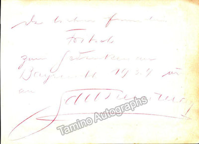 Reinmar, Hans - Autograph Album Page Signed 1939