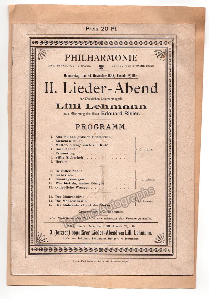 B1495 Lilli Lehmann recital 1898   Edouard Risler WM 49a02a48 e451 4dc9 ab30 064c7ac7a54b
