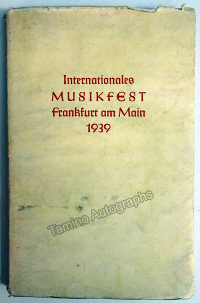 Contemporary Music Festival Program - Frankfurt 1939