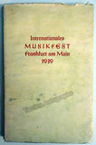 Contemporary Music Festival Program - Frankfurt 1939