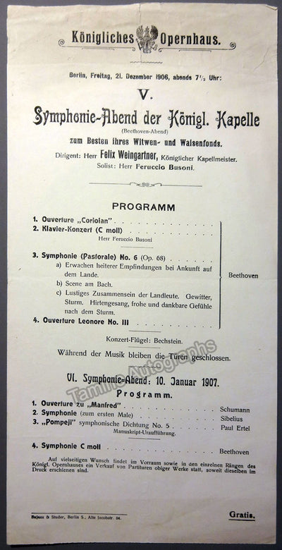Busoni, Ferruccio - Weingartner, Felix - Berlin Opera 1906