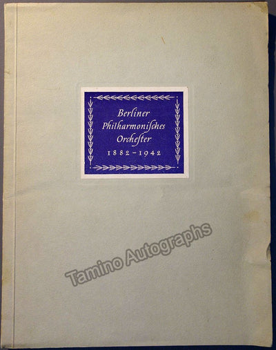 Furtwangler, Wilhelm - Berlin Philharmonic Brochure & Tour Program 1942