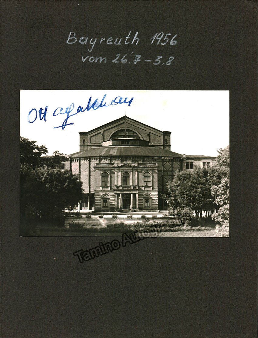 Khan, Aga (III) - Signed Bayreuth 1956 Postcard