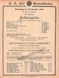 Vienna State Opera - Program Lot 1900