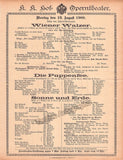 Vienna State Opera - Program Lot 1900