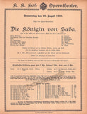 Vienna State Opera - Program Lot 1900