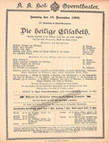 Vienna State Opera - Program Lot 1900