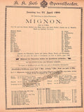 Vienna State Opera - Program Lot 1900