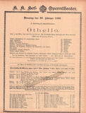 Vienna State Opera - Program Lot 1900