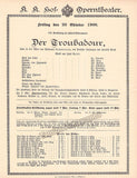 Vienna State Opera - Program Lot 1900