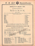 Vienna State Opera - Program Lot 1900