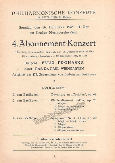 Weingarten, Paul - Prohaska, Felix - Concert Vienna 1945