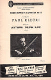 Grumiaux, Arthur - Concert Program Tel Aviv 1954
