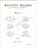 Ballet Russes Diaghilev - Program Paris 1925