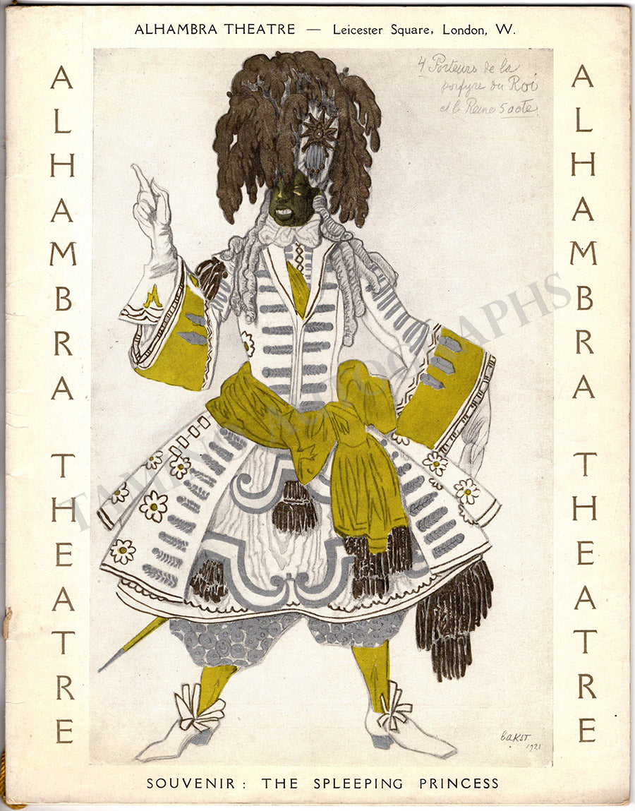 Ballet Performance Program The Sleeping Beauty Ballet - Performance Program London 1921