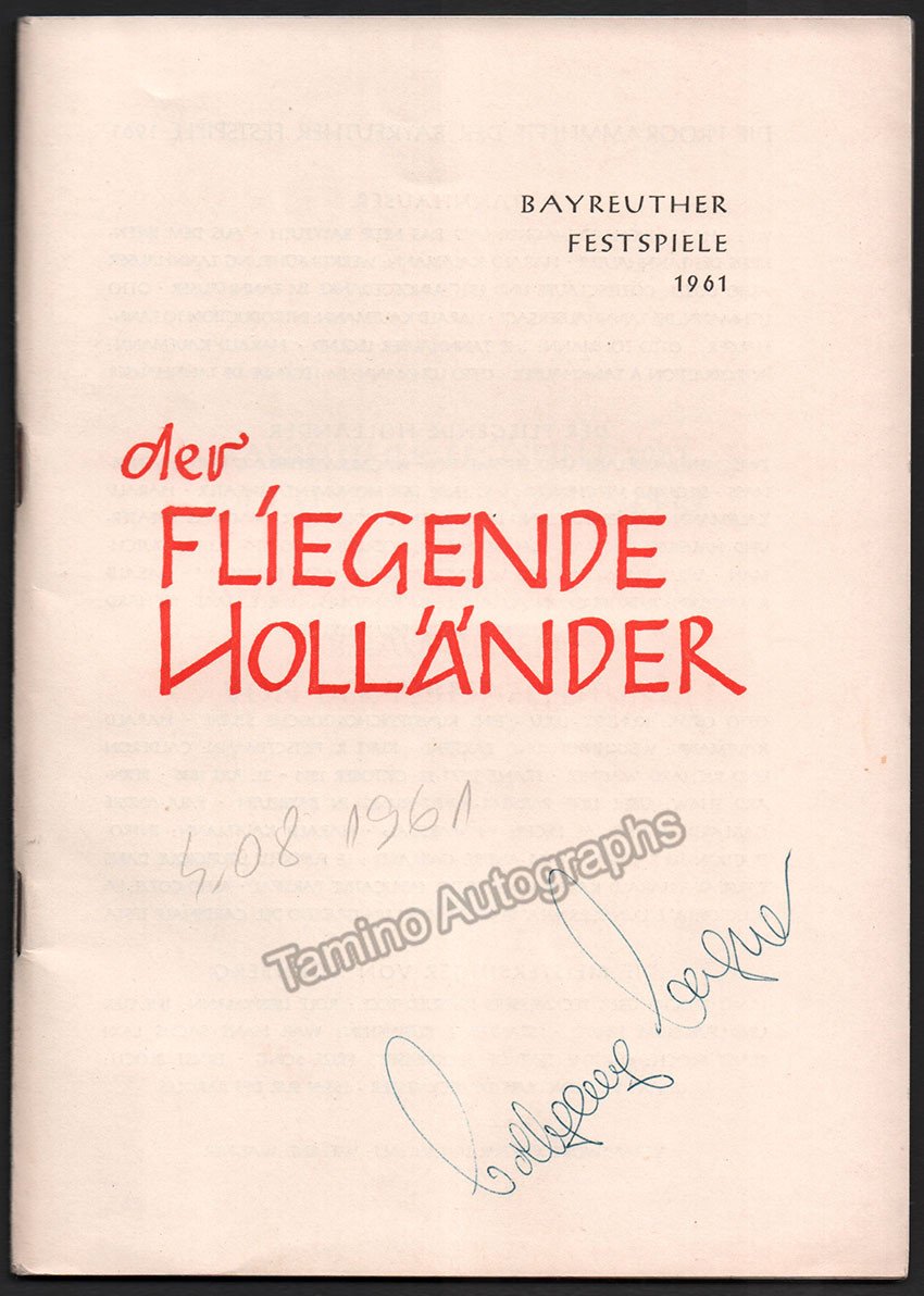 Wagner, Wolfgang - Signed Program Bayreuth 1961
