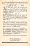 Beaux Arts Trio - Signed Program New York 1956-1957
