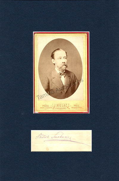 Smetana, Bedrich - Signature and Cabinet Photo Matted