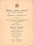 Britten, Benjamin - Signed Program World Premiere Billy Budd