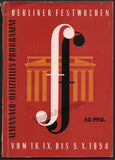 Furtwangler, Wilhelm and others - Berliner Festwochen Program 1954