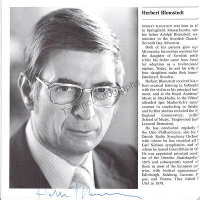 Blomstedt, Herbert - Signed Program Leeds 1981