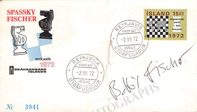 Fischer, Bobby - Signed First Day Cover Reykjavik 1972
