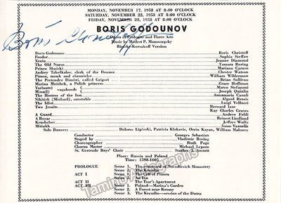 Christoff, Boris - Signed Cast Page Boris Godunov 1958