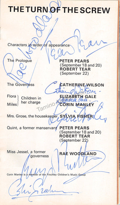 Britten, Benjamin - Pears, Peter & Others - The Turn of the Screw Program Signed