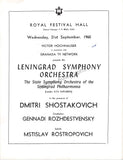 Shostakovich, Dmitri - Britten, Benjamin - Rozhdestvensky, Gennady - Rostropovich, Mstislav - Signed Program London 1960
