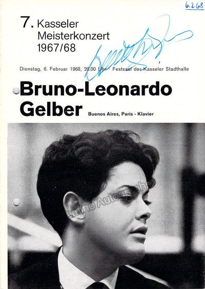 Gelber, Bruno Leonard - Signed Program Kassel, Germany 1968