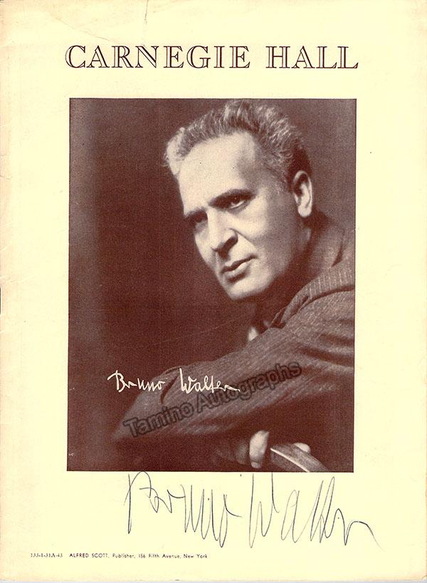 Walter, Bruno - Signed Program Carnegie Hall 1943