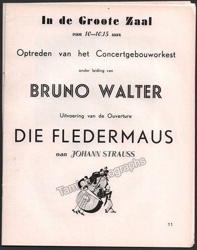 Walter, Bruno - Program Die Fledermaus Amsterdam 1939