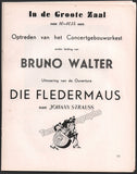 Walter, Bruno - Program Die Fledermaus Amsterdam 1939