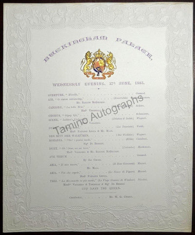 Buckingham Palace - Program Opera Gala 1883