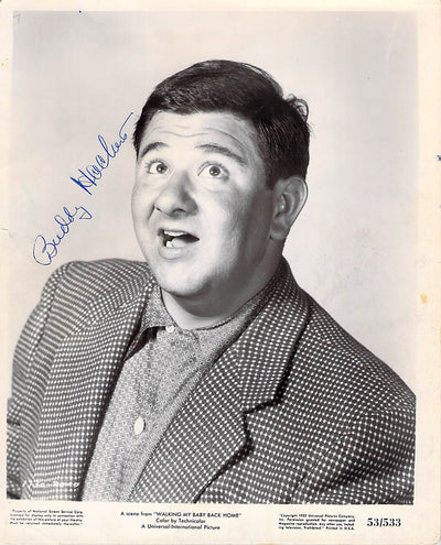 Hackett, Buddy - Signed Photograph in "Walking my Baby Back Home"