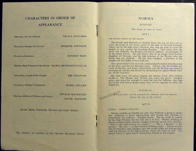 Callas, Maria - Program "Norma" Covent Garden 1958