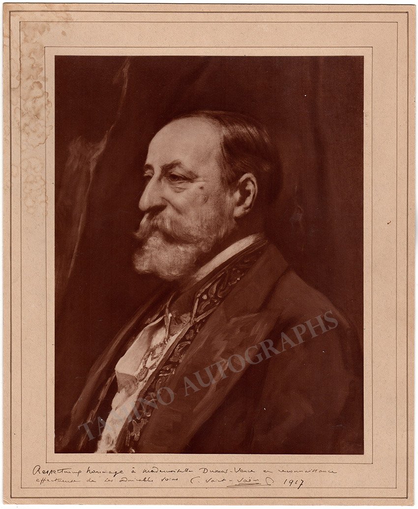 Saint-Saens, Camille - Large Signed Portrait 1917