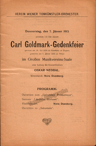 Duesberg, Nora - Concert Program Vienna 1915