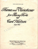 Nielsen, Carl - Signed Score "Thema and Variations for Piano Op.40"