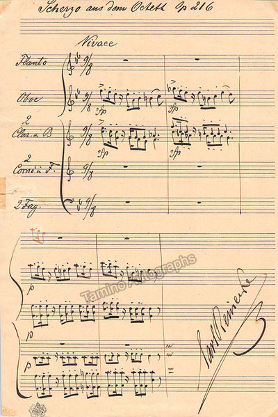 Reinecke, Carl - Autograph Music Quote Signed
