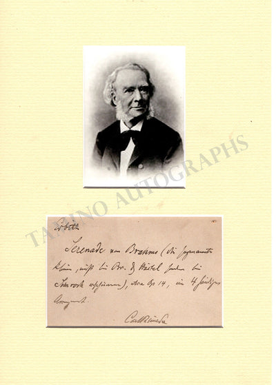 Reinecke, Carl - Autograph Note Signed & Photo