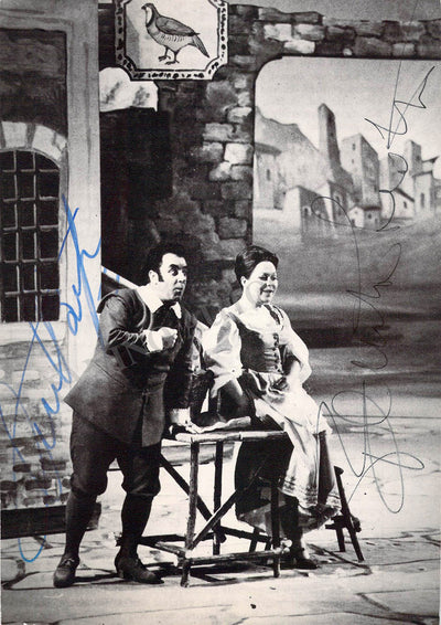 Bergonzi, Carlo - Scotto, Renata - Double Signed Photograph in L'Elisir D'Amore