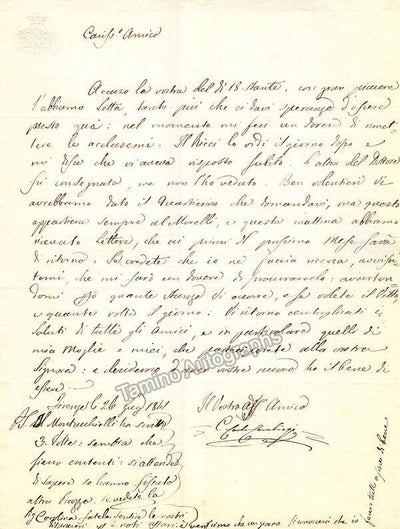 Cambiaggio, Carlo - Autograph Letter Signed