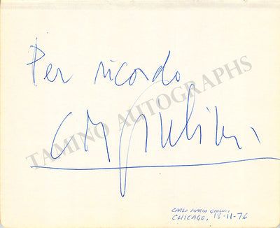 Giulini, Carlo Maria - Signed Album Page