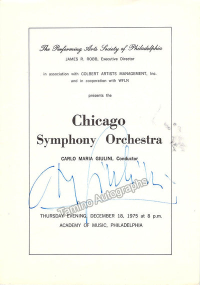 Giulini, Carlo Maria - Signed Program Philadelphia 1975