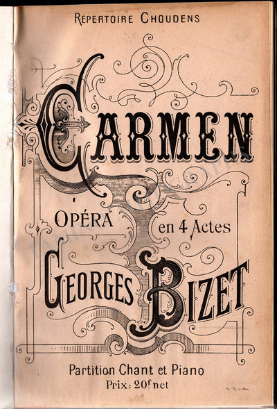 Lherie, Paul - Signed "Carmen" Score