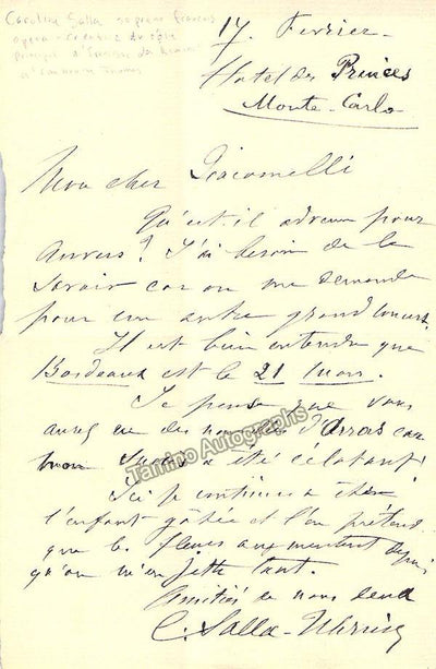 Salla, Caroline - Autograph Letter Signed