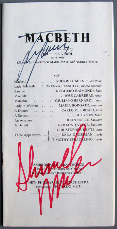 Carreras, Jose - Milnes, Sherrill - Signed Booklet